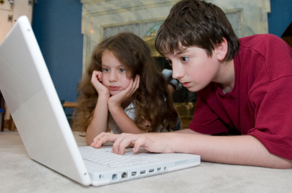 Teen surfing internet